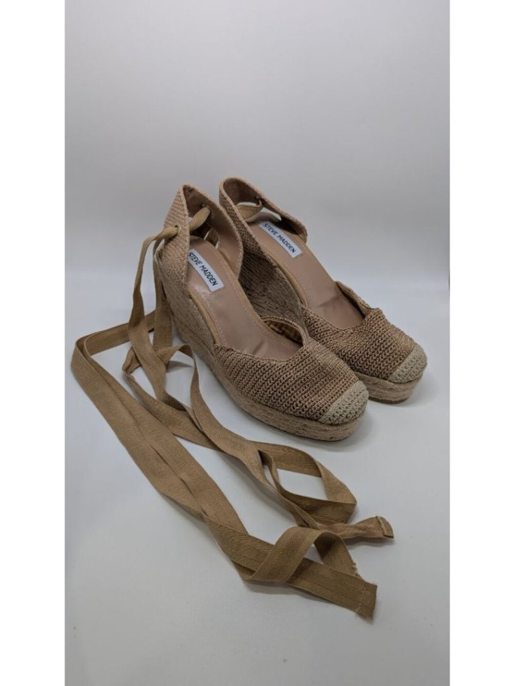 Steve Madden Tan Medora Espadrille Wraparound Sandals